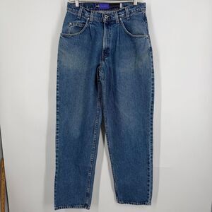 Vintage 90s Levi's Silver Tab Medium Wash Blue Denim Baggy Jeans Size 31x32